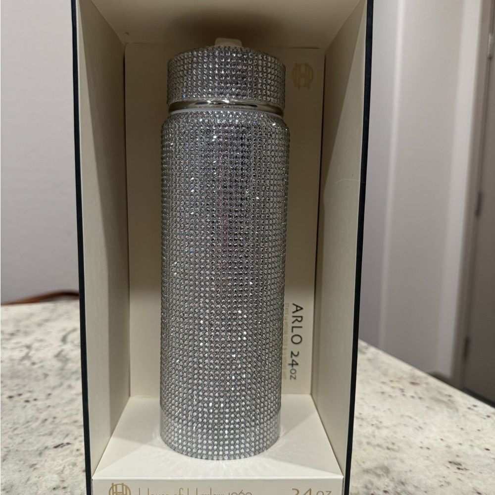 House of Harlow rhinestone bedazzled water bottle
